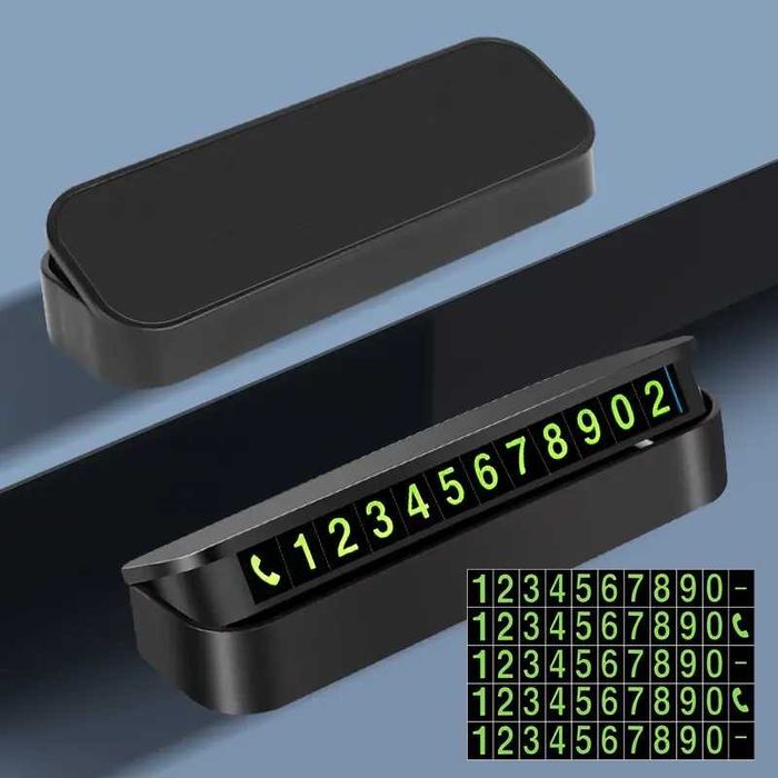 Модерна табелка с телефонен номер за временно паркиране на автомобила