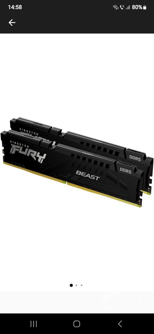 Memorii Kingston Fury Beast, 16GB(2x8GB), DDR5-5200Mhz, CL40, Dual Cha