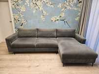 Canapea cu sezlong extensibila Divanissimi - textil gri