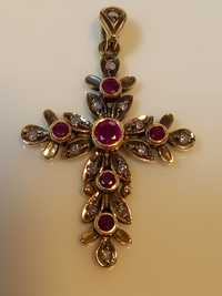 Златен кръст с рубини и брилянти уникат
