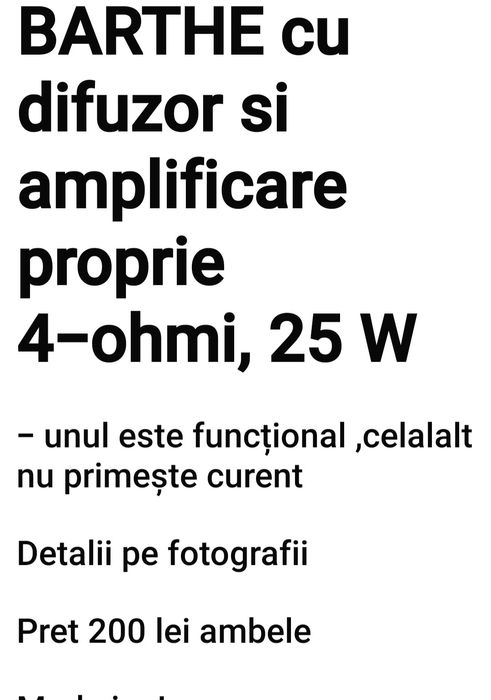 Doua Deck-uri BARTHE cu difuzor si amplificare proprie
