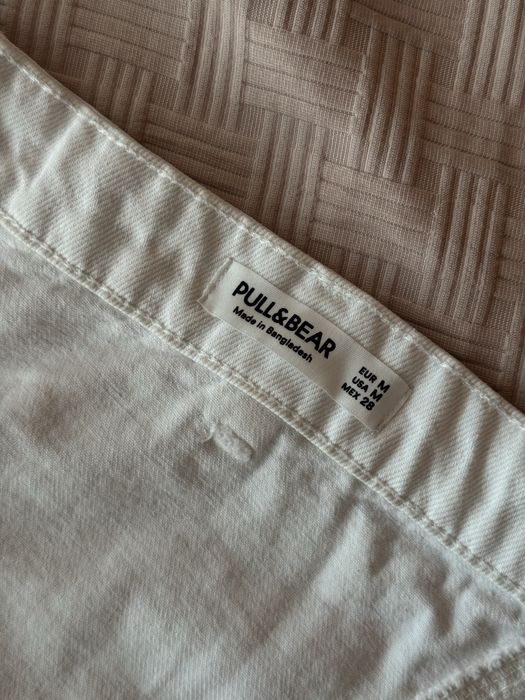Бял дънков топ Pull & Bear