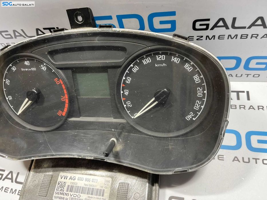 Kit Pornire ECU Calculator Motor Cip Cheie FARA Ceasuri Bord Skoda Fabia 2 1.2 BBM 2007 - 2015 Cod 03D906023 5WP40846  [L4408]