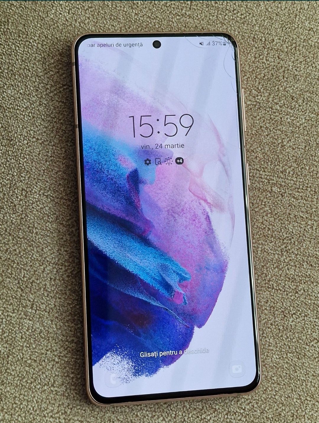 Samsung Galaxy S21 5G Purple 128Gb, Liber de rețea, Fisura pe ecran.