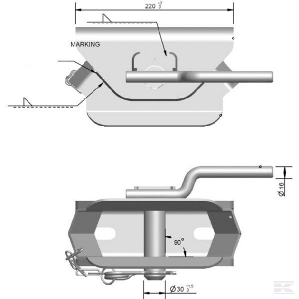 Cupla remora mecanoica tractor 8tone