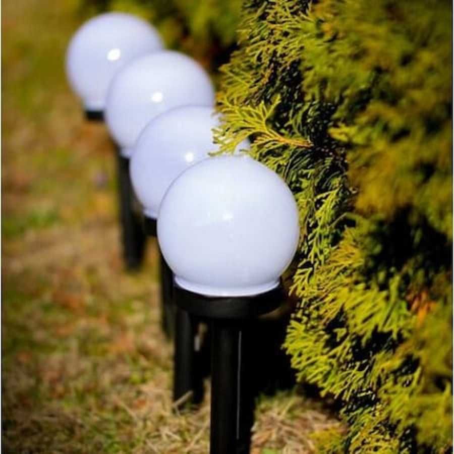 Set 4 x Lampa solara tip glob, cu LED