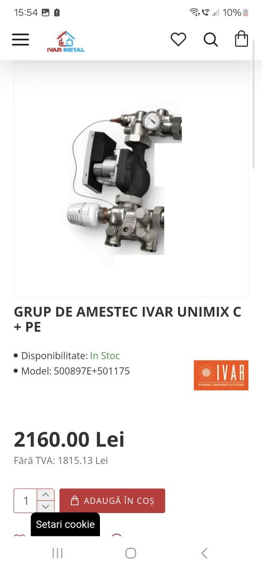 vand 2 grup amestec încălzire pardoseala și  receptor salus centrala