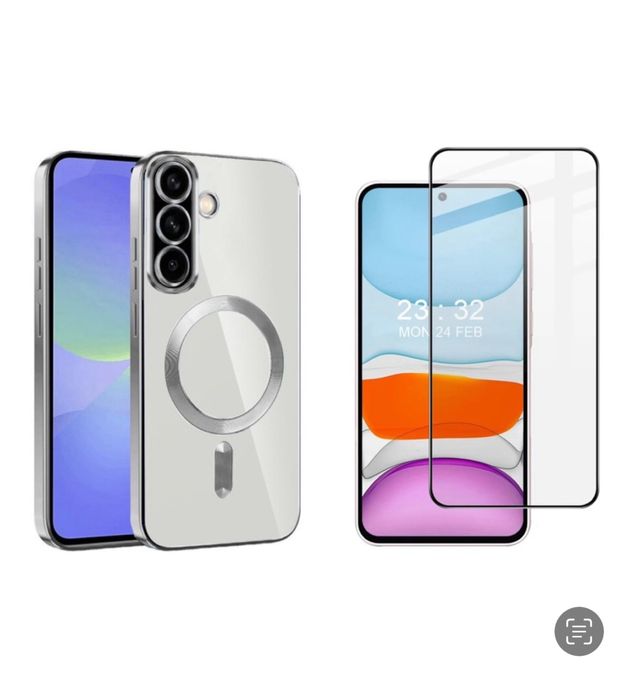 Husa Silicon MagSafe Rock+Folie Sticla Smasung A16/A17/A35/A36/A55/A56