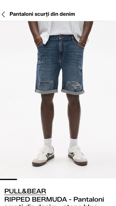 Pantaloni scurți denim / bermude bărbați Pull & Bear noi, cu eticheta