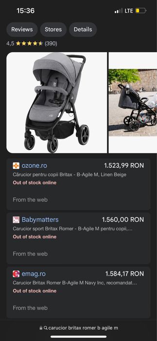 Cărucior sport Britax Romer B-agile M
