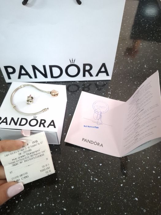 Гривна Pandora Сърце 18 см + талисман