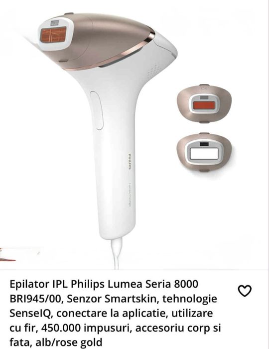 Epilator IPL Philips Lumea Seria 8000 BRI945/00