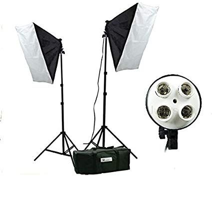 Softbox 50x70cm cu 4 socluri E27, Studio, Videochat, Oglinda Magica