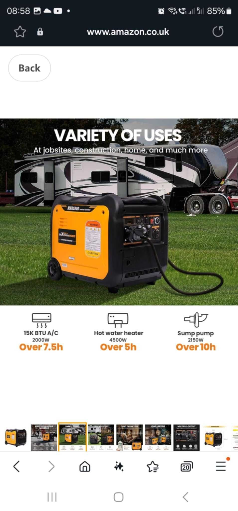 Генератор maXpeedingrods 5500W Бензинов , Инверторен
