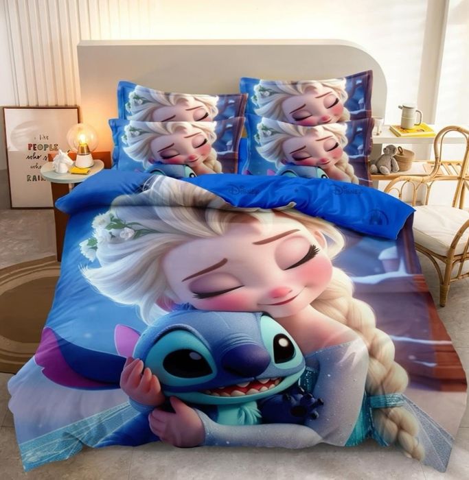 Lenjerie de pat pentru copii finet Premium Stitch Winnie the Pooh Elsa