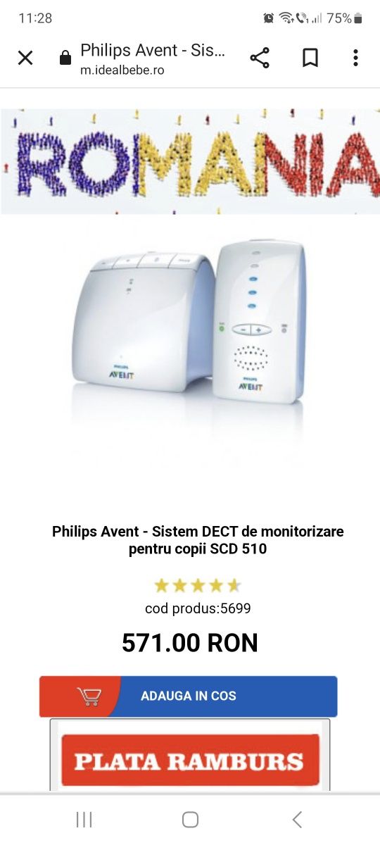 Statie monitor bebe Philips Avent SCD 510
