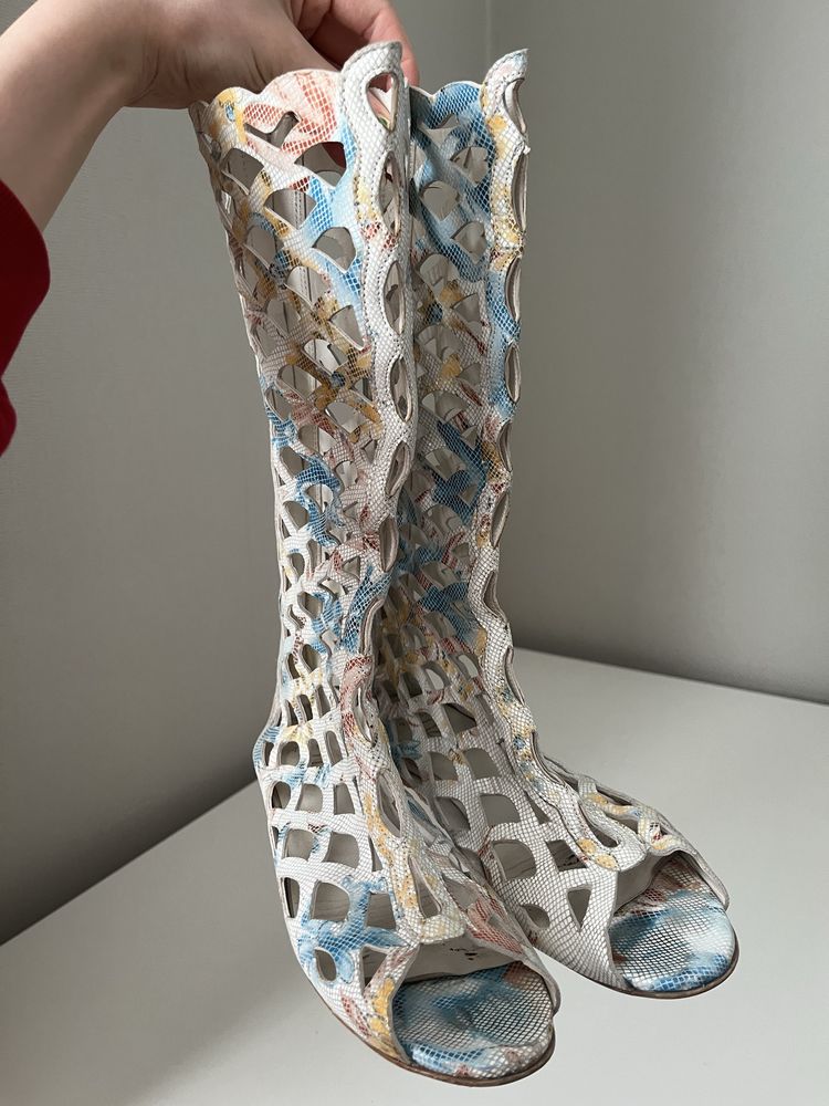 Sandale/ cizme de vara piele naturala stil gladiator model sarpe