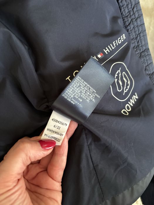 Дамско зимно яке с гъши пух Tommy Hilfiger M размер с качулка