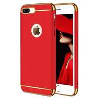 Husa Apple Iphone 8 ofera protectie 3in1 Ultrasubtire Lux Black Red