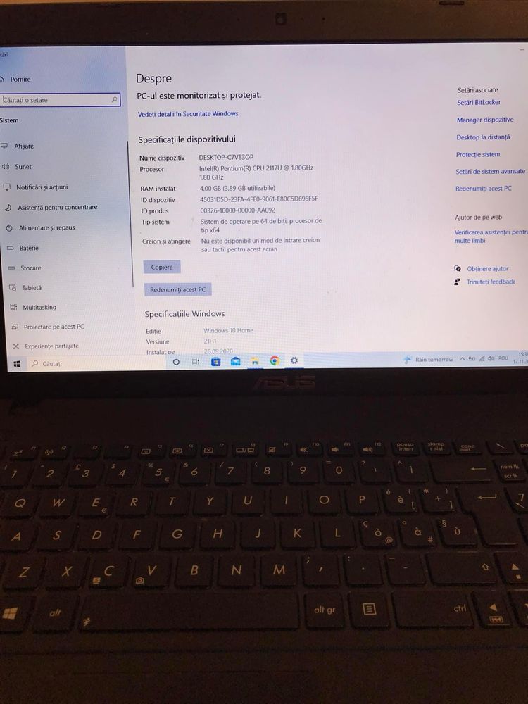 Vand Laptop Asus Notebook F552C, 4GB Ram