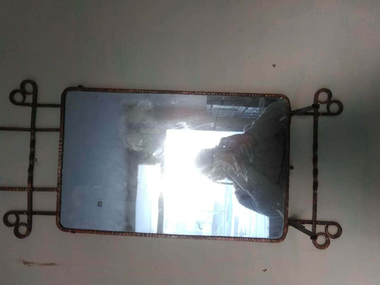 КОВАНА медна закачалка и рамка за огледало