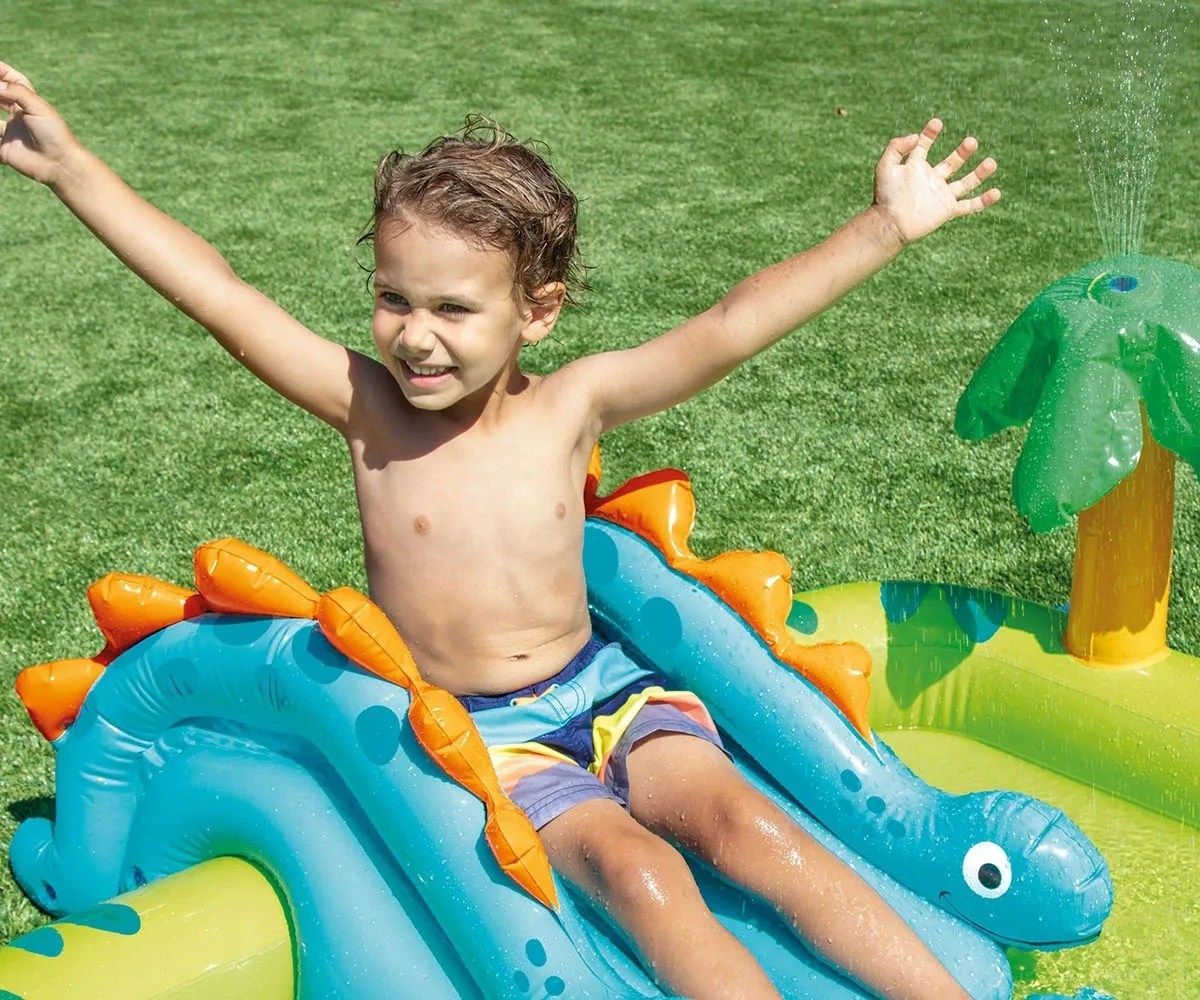 Детски Надуваем център за игра Intex Little Dino, 191 х 152 х 58 см
