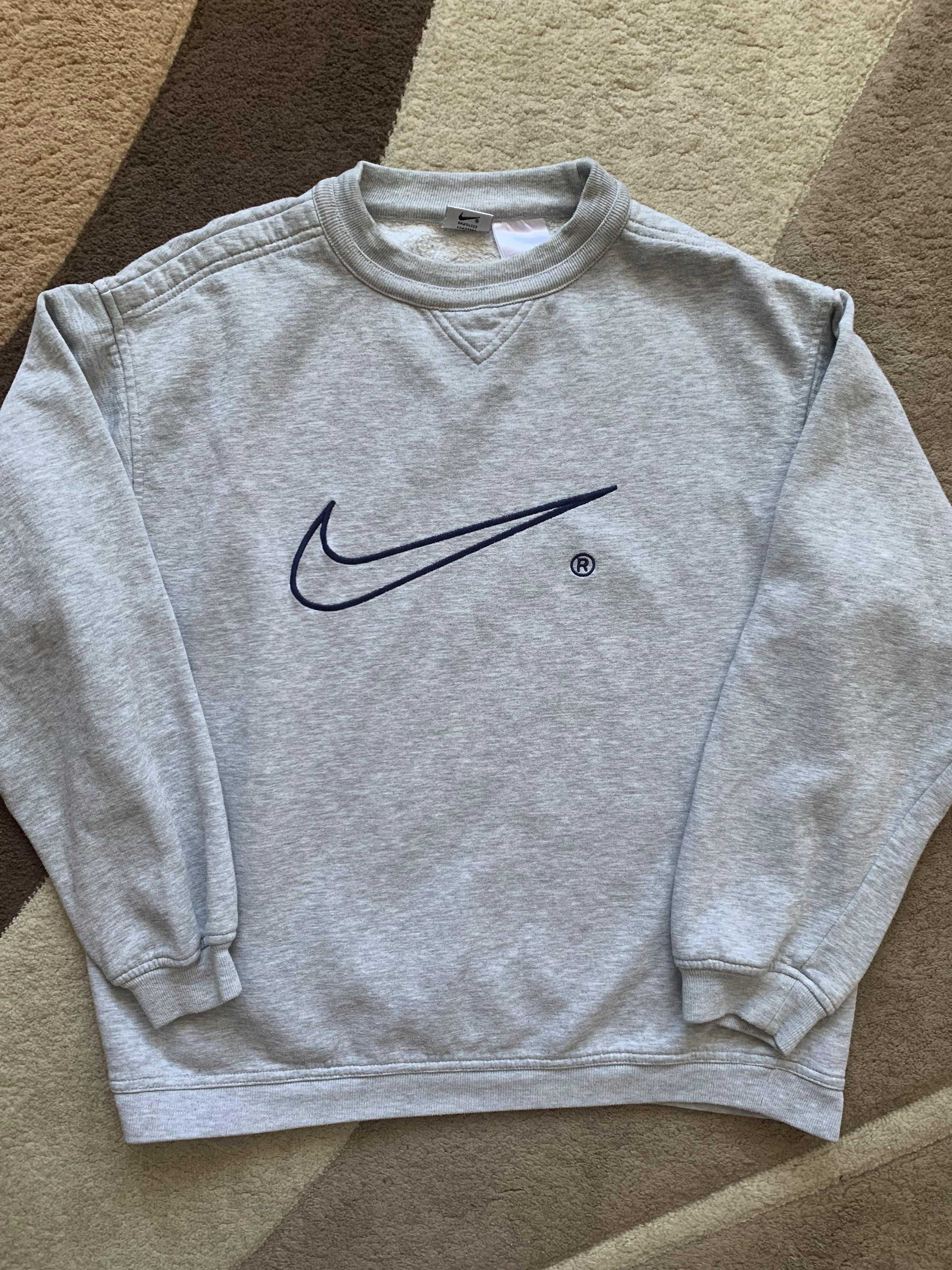 Crewneck Nike Vintage Rar Logo Mare Centered Gri Marime M Retro