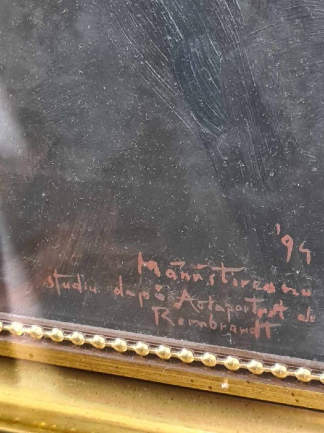 Tablou Manuell Mânăstireanu ''Studiu după autoportret de Rembrandt"