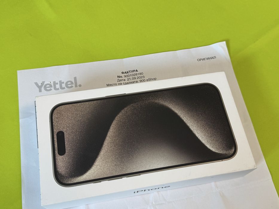КАТО НОВ 256GB iPhone 15 Pro Yettel Гаранция 2026 Natural