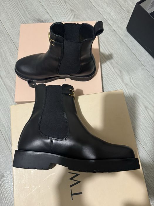 Черни боти естествена кожа Twinset