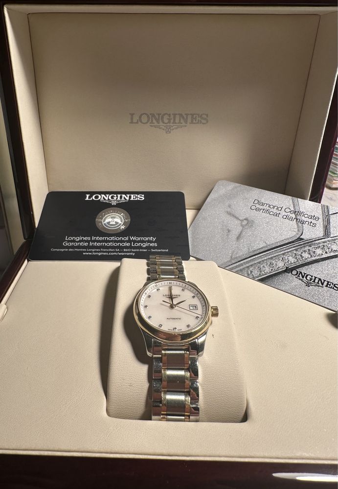 Ceas automatic Longines dama , diamante si aur.