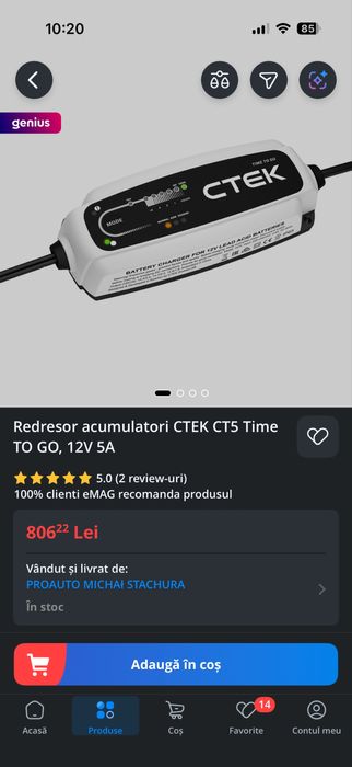 Redresor Baterie Auto AGM Normala CTEK CT5 Time TO GO, 12V 5A