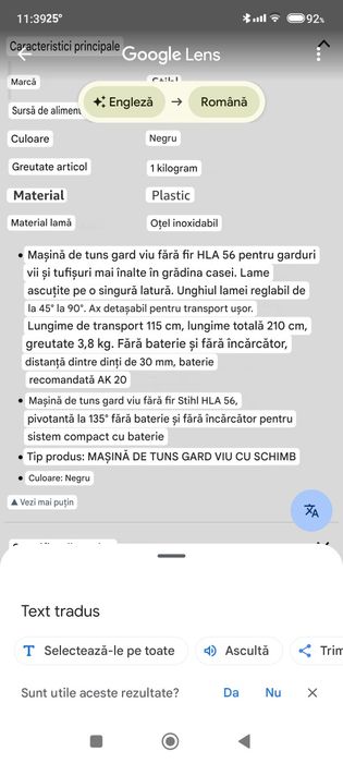 Foarfeca Stihl HLA 56 tuns tăiat gard viu acumulator  trimer