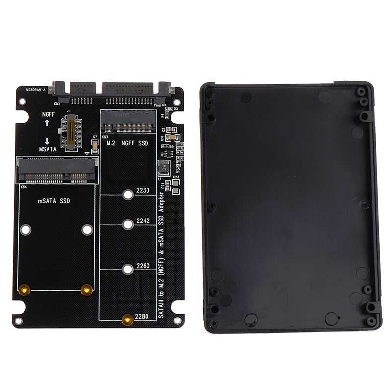 Adaptor M2 NGFF SATA SSD MSATA SSD la SATA carcasa