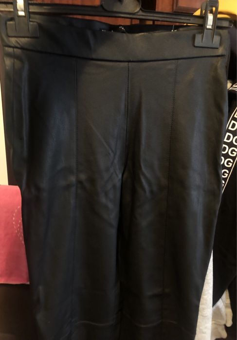 Pantaloni de piele ZARA negrii