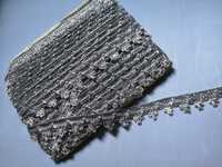 Dantela lurex argintiu 22 m 27 mm, draperii, rochie tutu