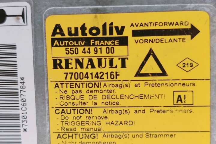 Calculator airbag Modul airbag 7700414216F / 550449100 / 7301C607784