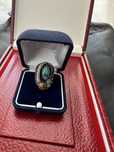 Inel Navajo vintage din argint sterling ,cu turcoaz si coral,stare f b