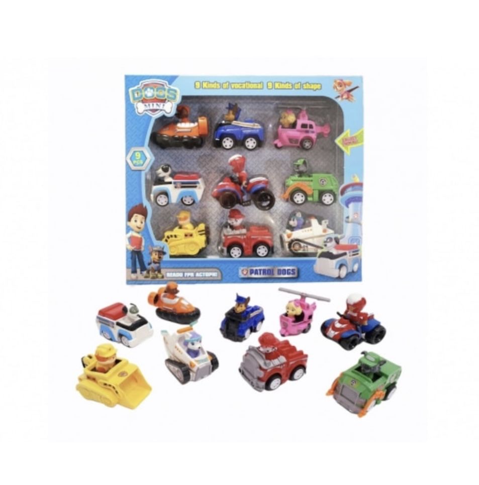 Set cu 9 figurine Patrula Catelusilor, Paw Patrol