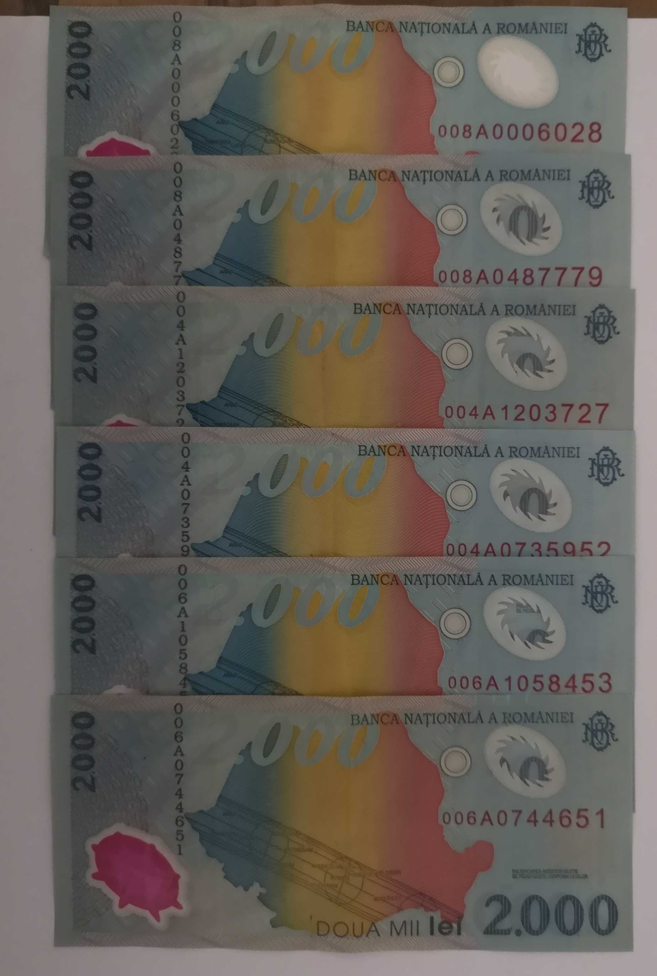 Bancnote de 2.000lei cu ECLIPSA TOTALĂ DE SOARE din 11 AUGUS