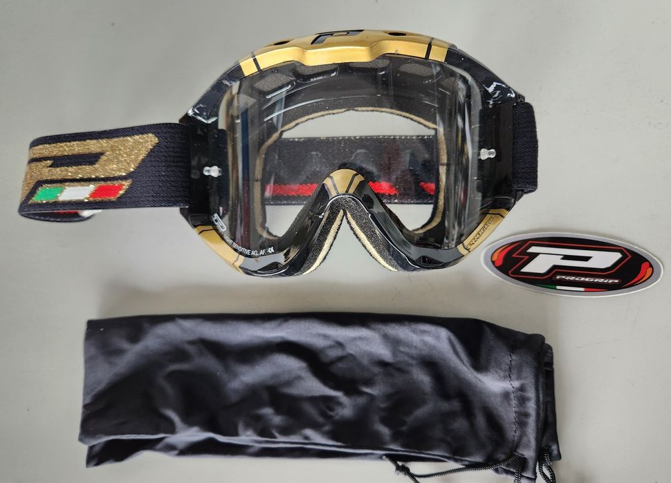 Нови Очила PROGRIP Мото Крос АТВ Златисти Светлочувствителна плака
