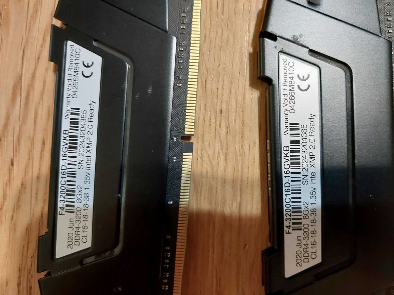 16GB 3200mhz, 3000Mhz, 2400Mhz, G.Skil Ripjaws, G.Skill Aegis, HyperX