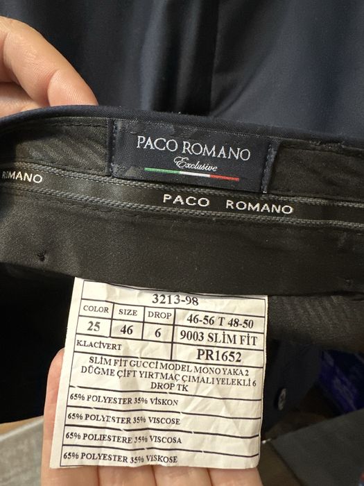 Costum barbatesc PACO ROMANO Slim FIT marimea 46 bluemarin