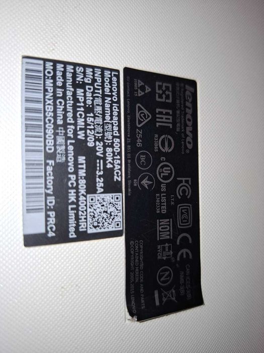 Laptop Lenovo Ideapad 500-15acz Pentru piese lipsa tastatura