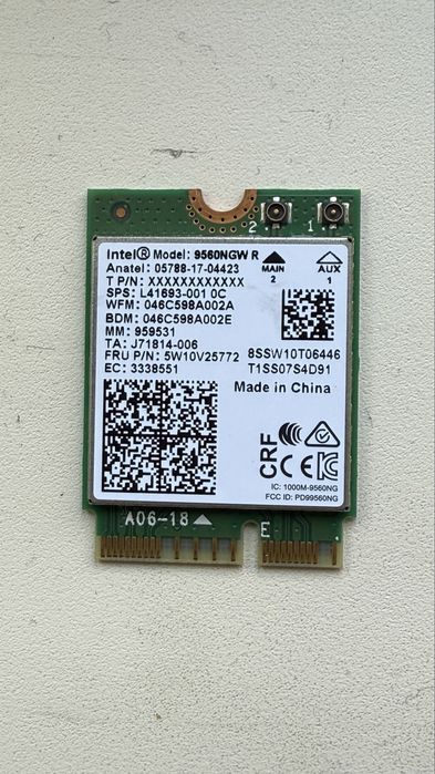 Модуль WiFi + Bluetooth Intel 9560NGW
