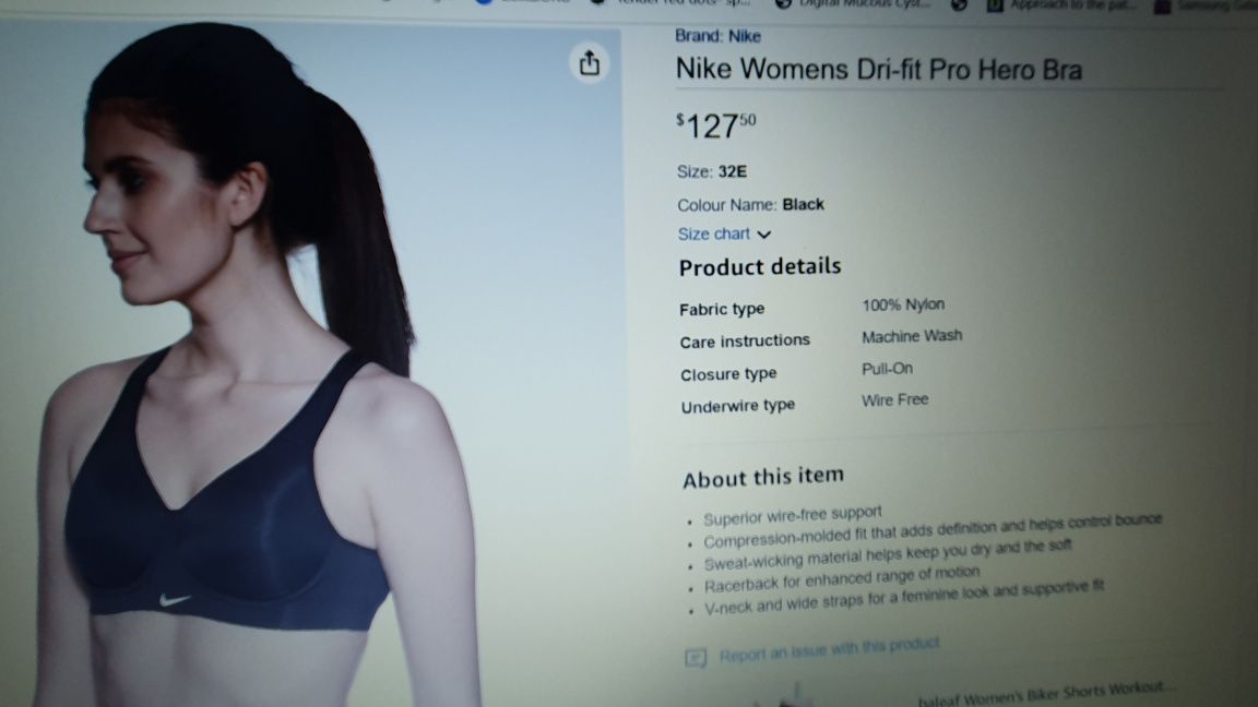 Nike  Pro Rival Спортен сутиен и бюстие НОВ-размер-34 D