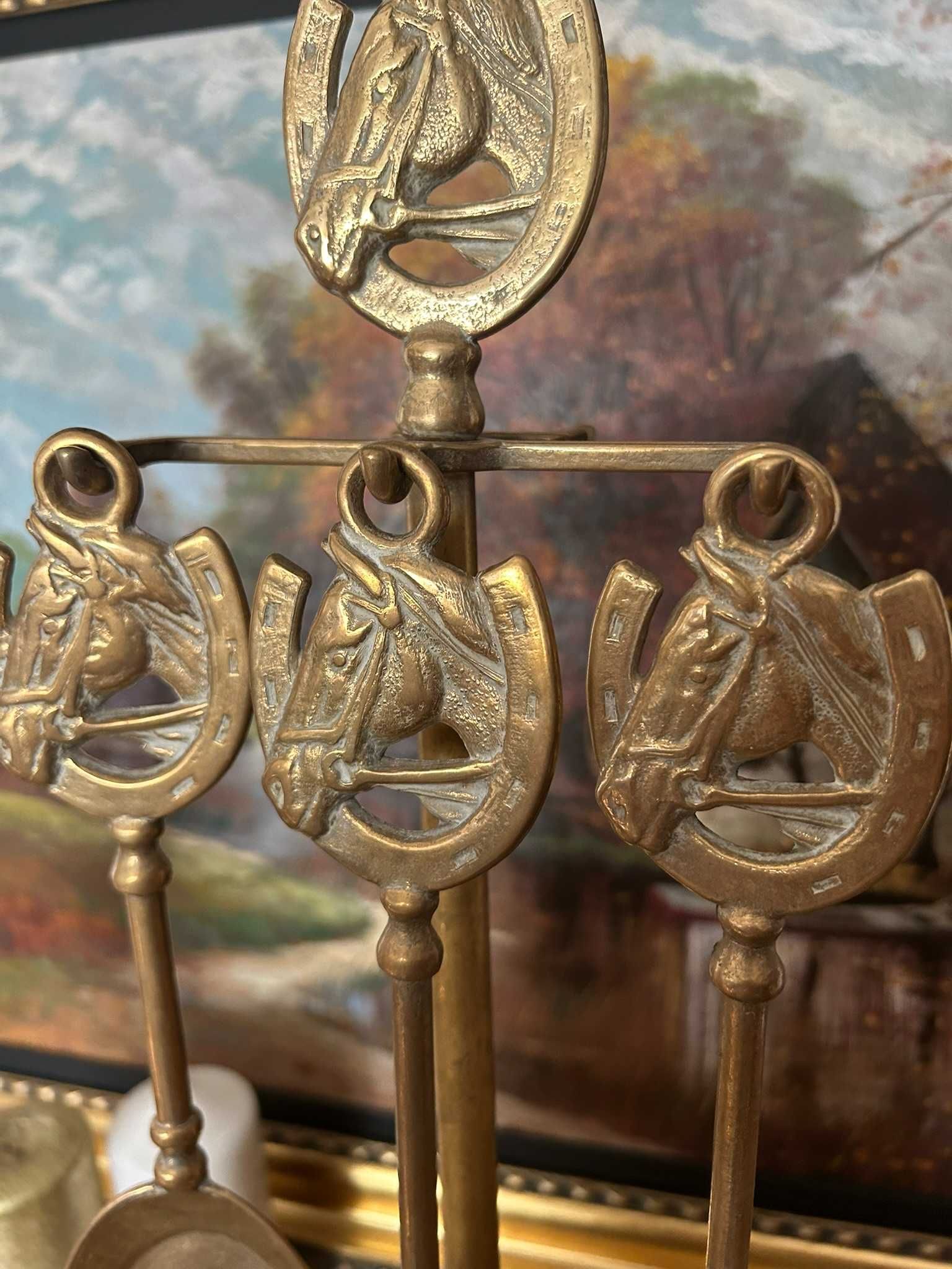 A165 Set masiv de semineu bronz 1,25 kg 50cm inaltime si 30 paletele
