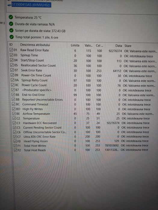 Hard Disk Extern 3.5, 500 Gb Sata 3, 100% Health