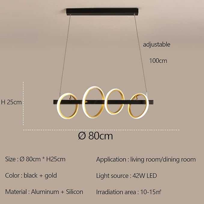 LED  ЛЕД лампа полилей с дистанционно управление, димируем, пръстени