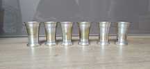 Set 6 pahare din argint placate cu aur  0/1  XO
